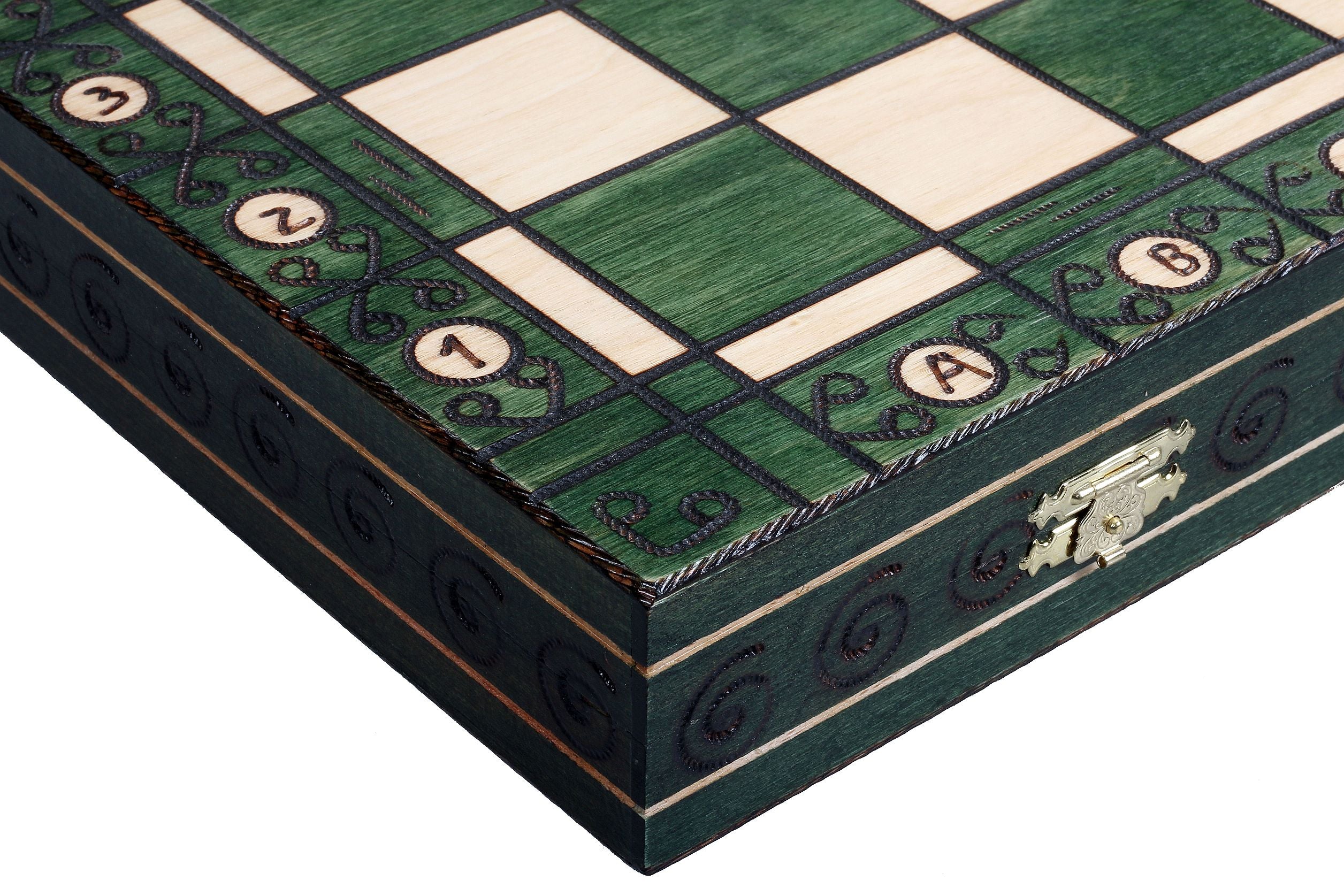 Scacchi di lusso AMBASADOR - grandi (54 x 54 cm), verdi - Scacchi di lusso AMBASADOR - grandi (54 x 54 cm), verdi