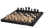 SCACCHI GRANDE NERO (54x54cm) - set di scacchi in legno con scacchiera bruciata