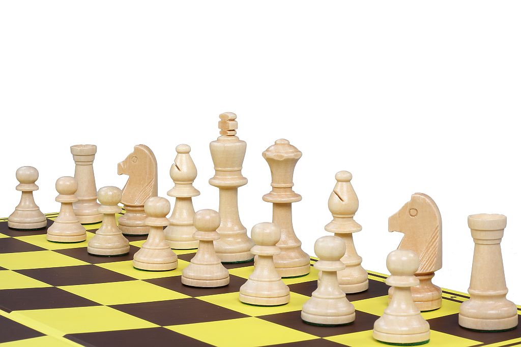 Set di scacchi da torneo - CHW26 ART pezzi in legno (re 90 mm) + scacchiera pieghevole in cartone con campo da 55 mm - 0837e8275a3ac57b2f3a2dfaf9570334