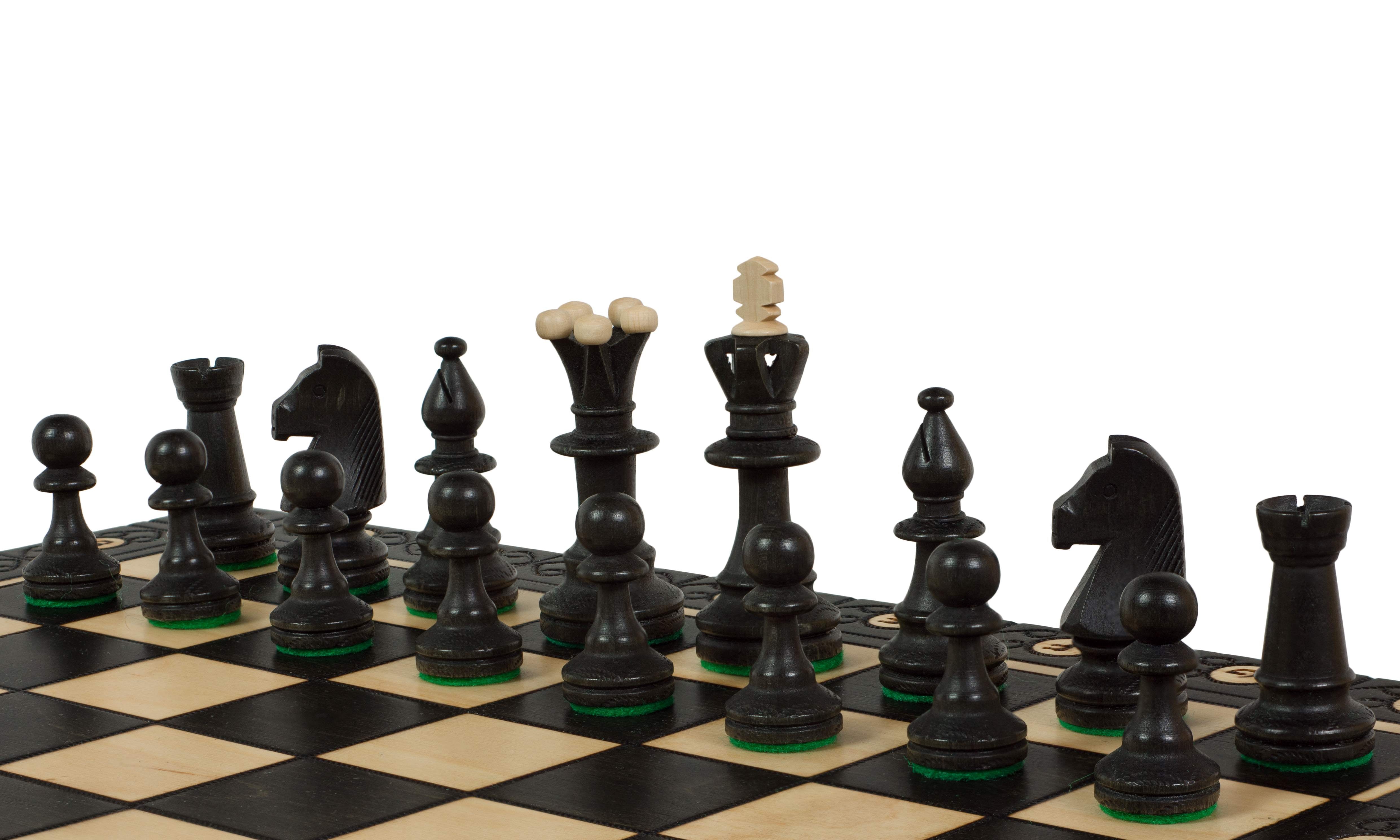 Set di scacchi in legno "Atos" Black (48x48cm) - Set di scacchi in legno "Atos" Black (48x48cm)