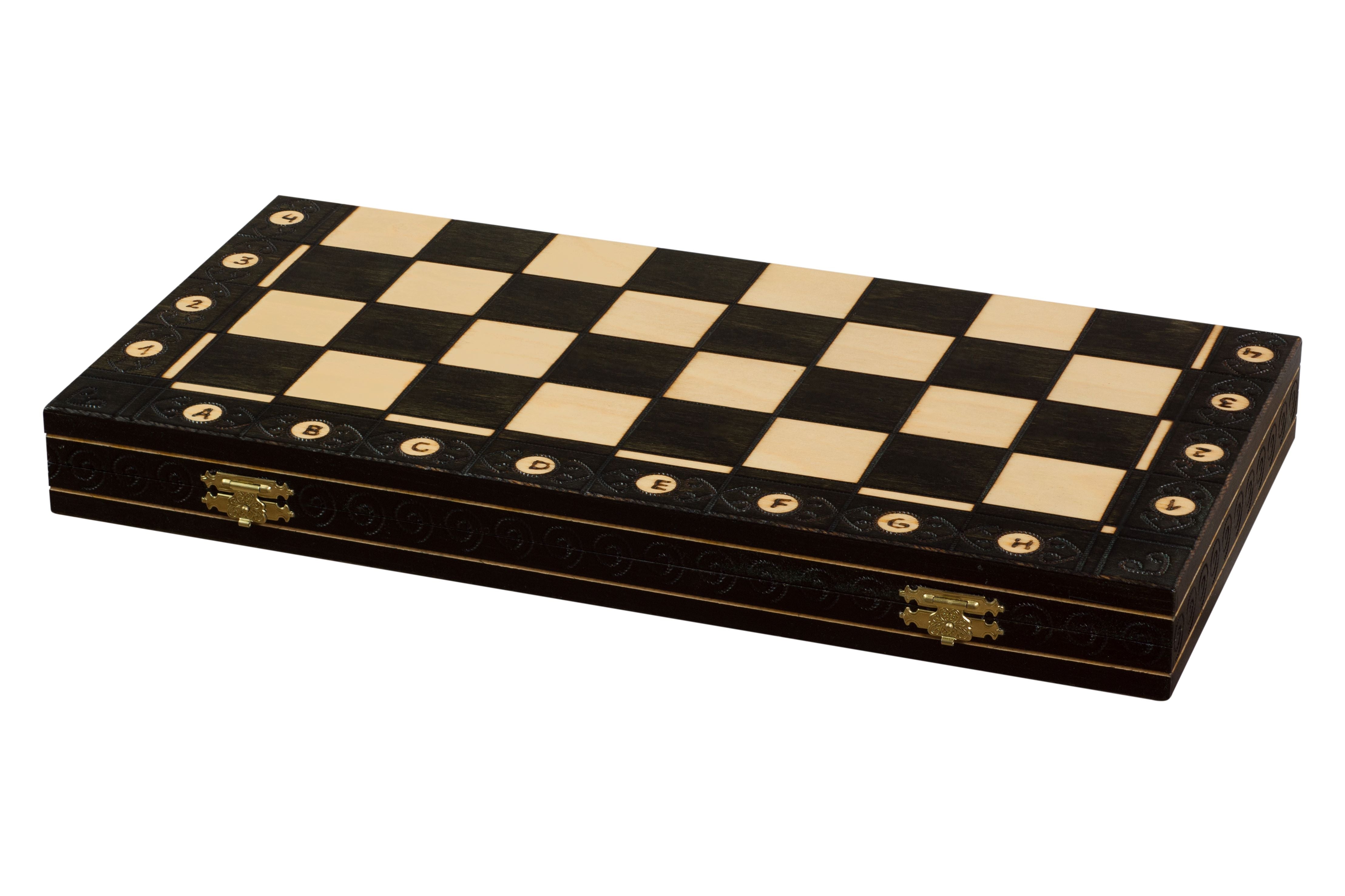 Set di scacchi in legno "Atos" Black (48x48cm) - Set di scacchi in legno "Atos" Black (48x48cm)