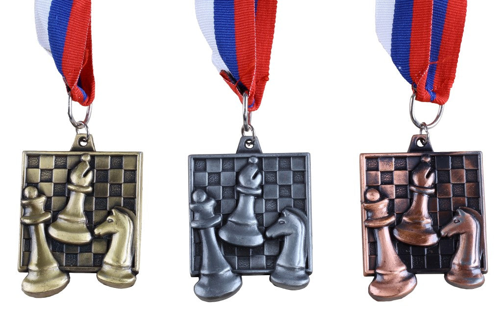 Medaglia quadrata di scacchi - bronzo - Medaglia quadrata di scacchi - bronzo