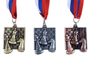 Medaglia quadrata di scacchi - bronzo