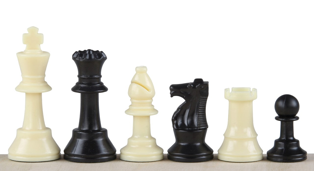 Figure di scacchi Staunton n. 3, bianco/nero (re 64 mm) - Figure di scacchi Staunton n. 3, bianco/nero (re 64 mm)