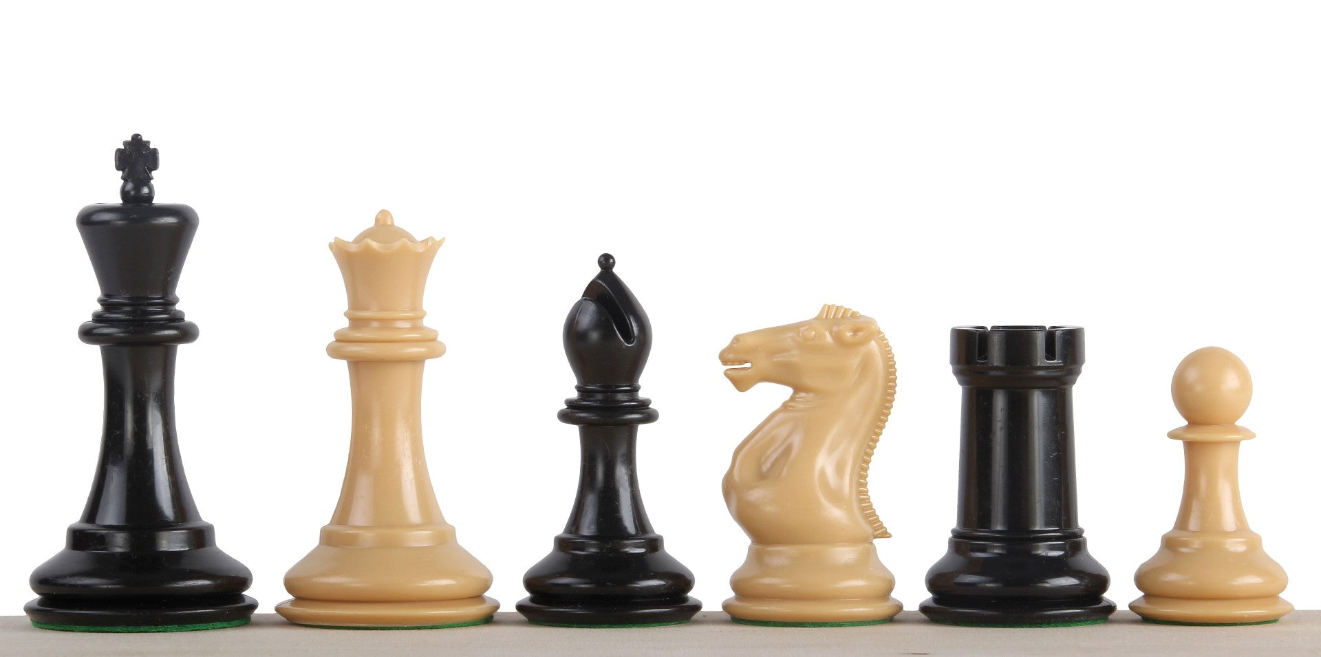 Esclusive figure di scacchi Staunton n. 6, crema/nero, con peso in metallo (re 95 mm) - b3622ed5f2d3dc3c78d6196a71a3b45f