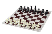 Set di scacchi da torneo in borsa - pesante (pezzi di plastica pesati + scacchiera rotante + orologio per scacchi + borsa)