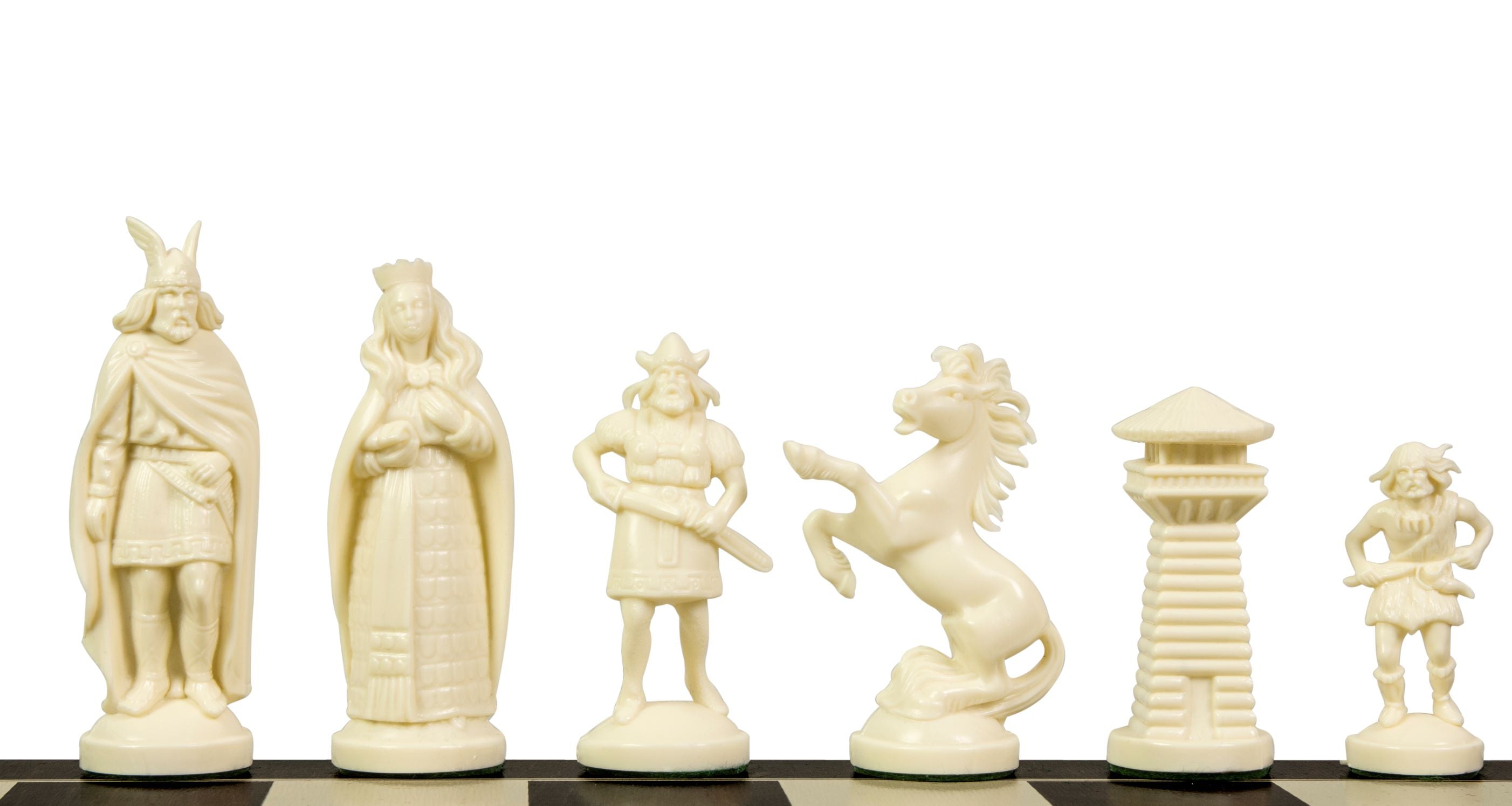 Figure di scacchi vichinghi stilizzati, crema e nero (re 98 mm) - 290b1be7dc8fdae2a44c0235d2ffedb1