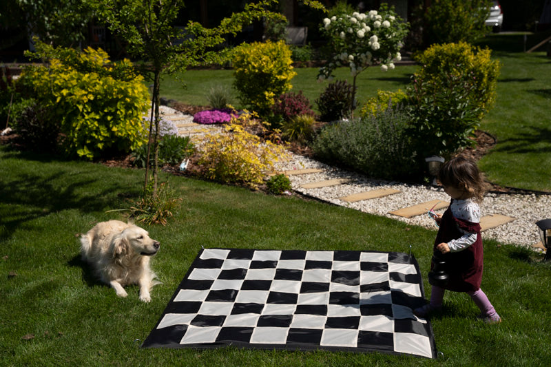 Scacchiera in nylon per scacchi da giardino con casella da 15 cm - 6a3be4891f7491a41ab2d40d45137cd6