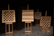 Elegante scacchiera in legno DEMONSTRATION - scacchiera (80x80cm) con figure