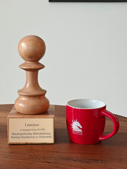 Coppa degli scacchi in legno - Pedone Bianco