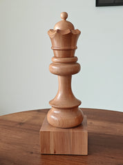 Coppa degli scacchi in legno - Regina Bianca