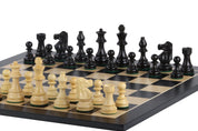 Set Francese 2: Scacchiera (50x50 cm) + Scacchi Francesi Ebanizzati (Re 8,9 cm)