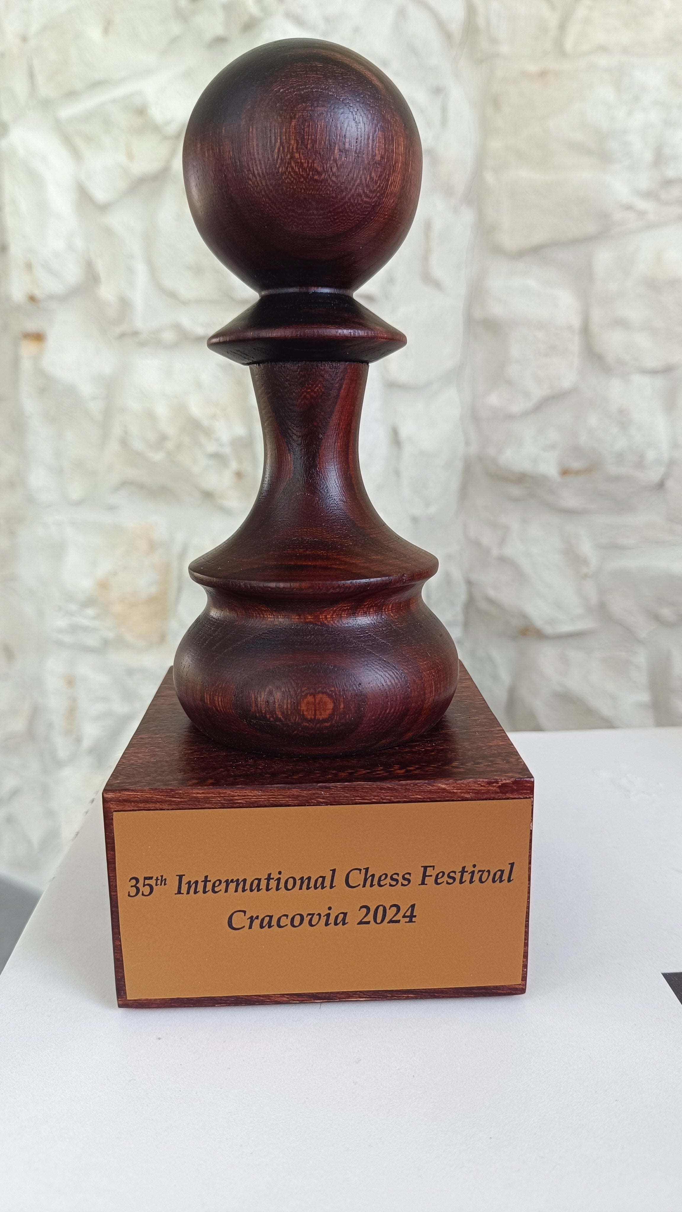 Coppa degli scacchi in legno - Pedone Nero - 8d49432055744e071105cba8e3002f1f