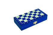 Scacchi MAGNETICI in legno mini (20 cm) - blu