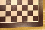 Scacchiera in intarsio di legno di wengé e sicomoro - scacchiera classica di misura 4 senza coordinate