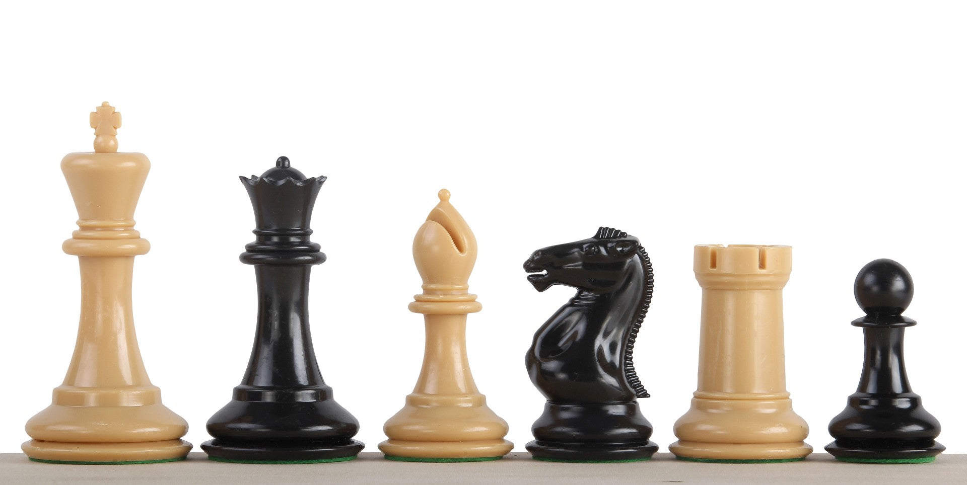 Esclusive figure di scacchi Staunton n. 6, crema/nero, con peso in metallo (re 95 mm) - Esclusive figure di scacchi Staunton n. 6, crema/nero, con peso in metallo (re 95 mm)