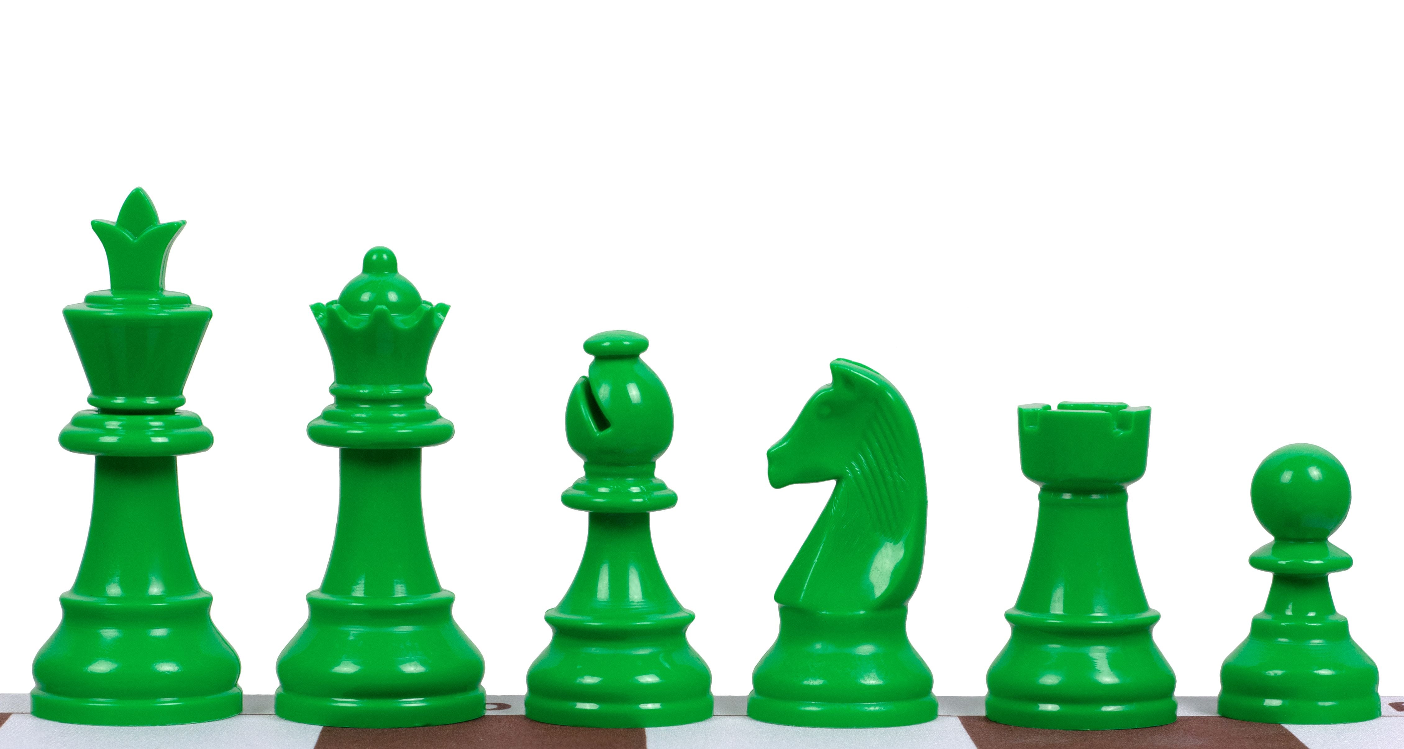 Scacchi Staunton 6, Plastica (Re 95 mm) - Verde - Scacchi Staunton 6, Plastica (Re 95 mm) - Verde