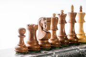 Zagreb Chess Figures Indian Acacia/ Boxwood 3,75 inch Carved Wooden Figures