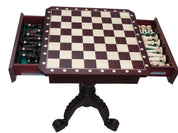Tavolo da scacchi in mogano scuro (altezza 75 cm) - SENZA FIGURE