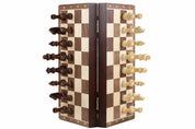 Scacchiera magnetica in legno 31 cm (noce/acero) intarsiata