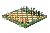 Set da scacchi SENATEUR Green in legno di carpino, di medie dimensioni (41 x 41 cm) - Set completo verde