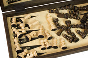 Set in Legno 3 in 1 (40x40cm) Scacchi + Dama + Backgammon