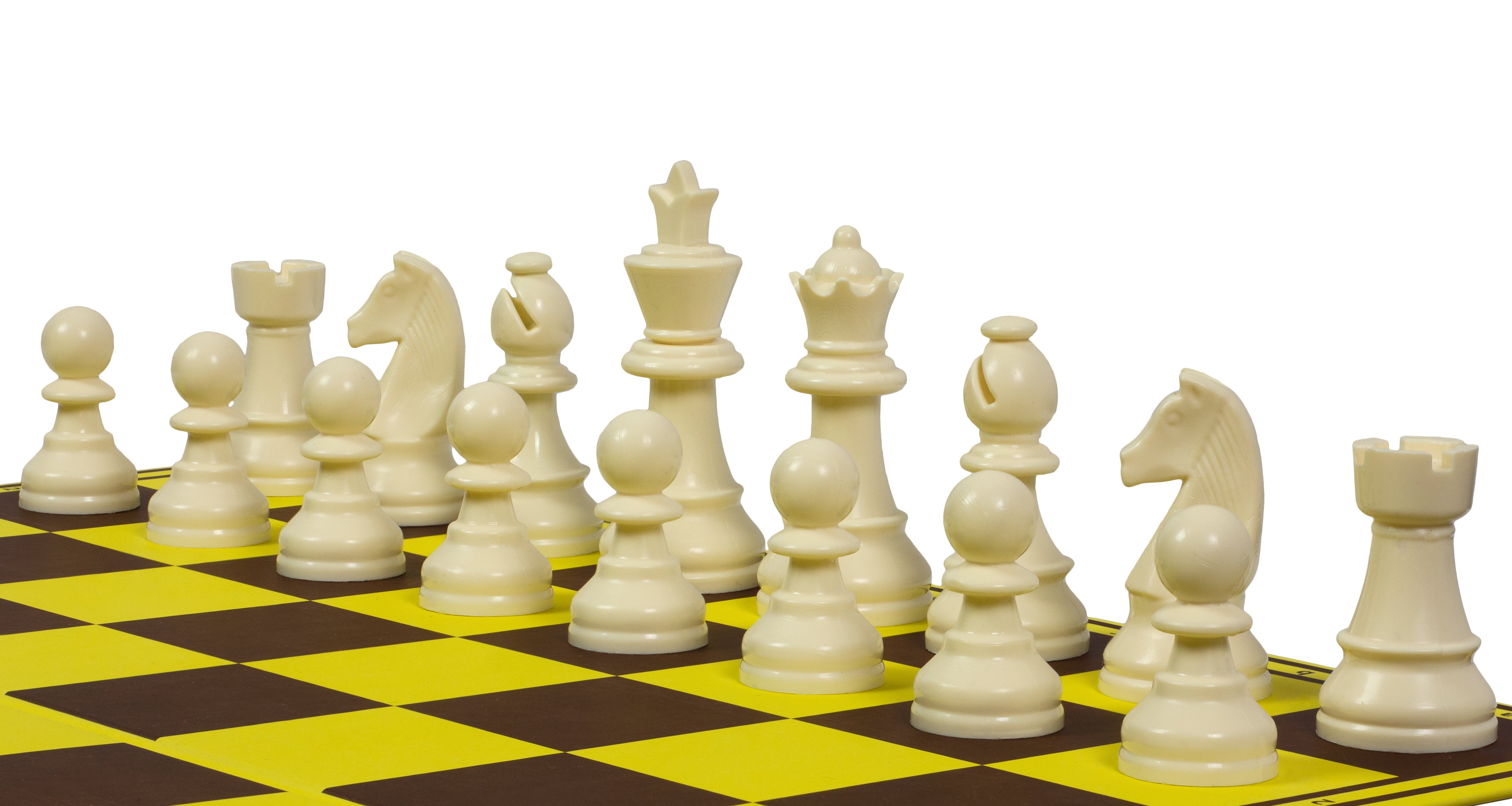Set di scacchi - figure in plastica TR03G (re 96 mm) + scacchiera pieghevole in cartone con campo da 55 mm - Set di scacchi - figure in plastica TR03G (re 96 mm) + scacchiera pieghevole in cartone con campo da 55 mm